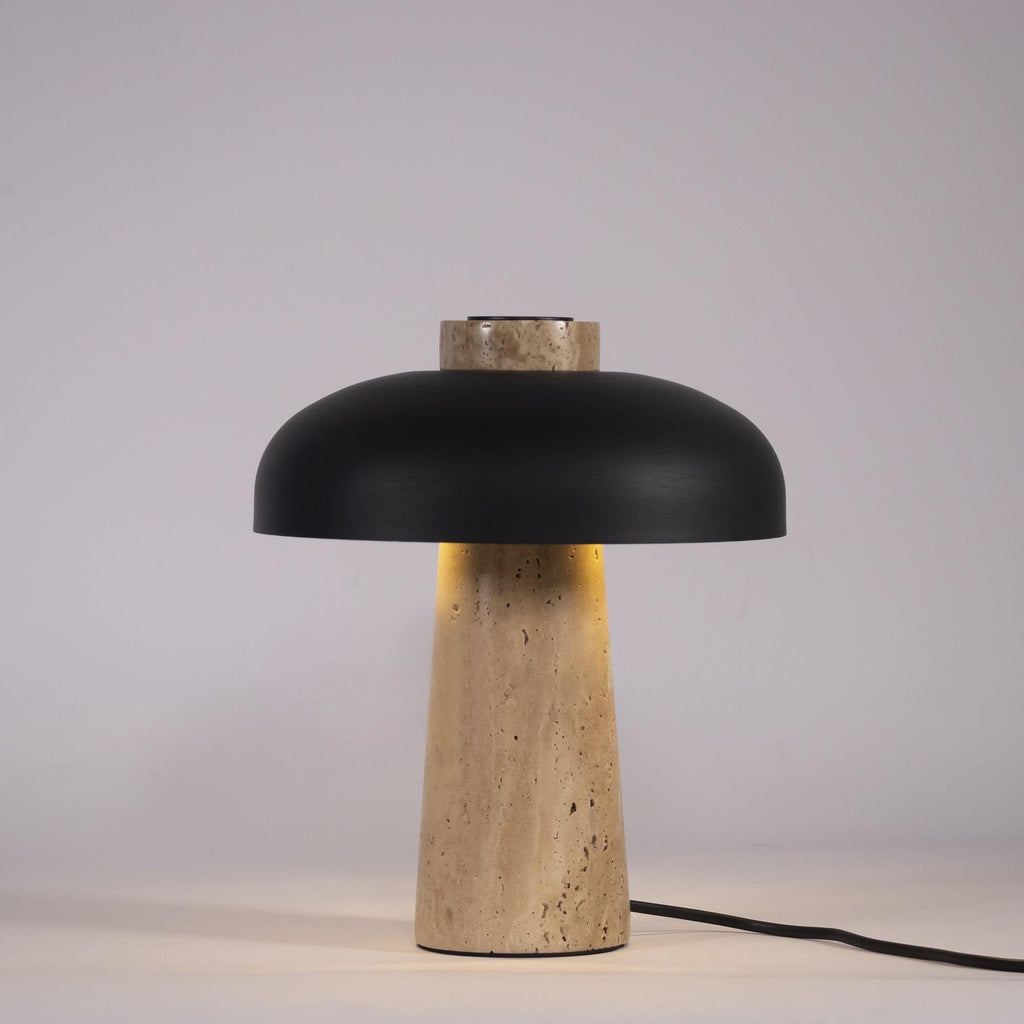 Lampe à poser moderne Jokum en Travertin jaune et blanc