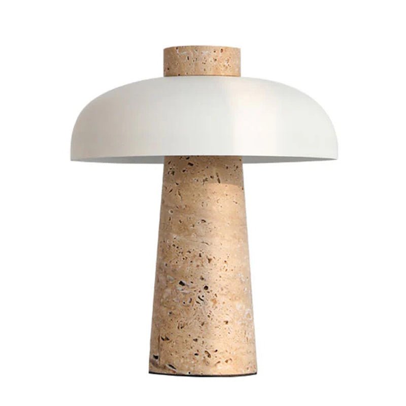 Lampe à poser moderne Jokum en Travertin jaune et blanc