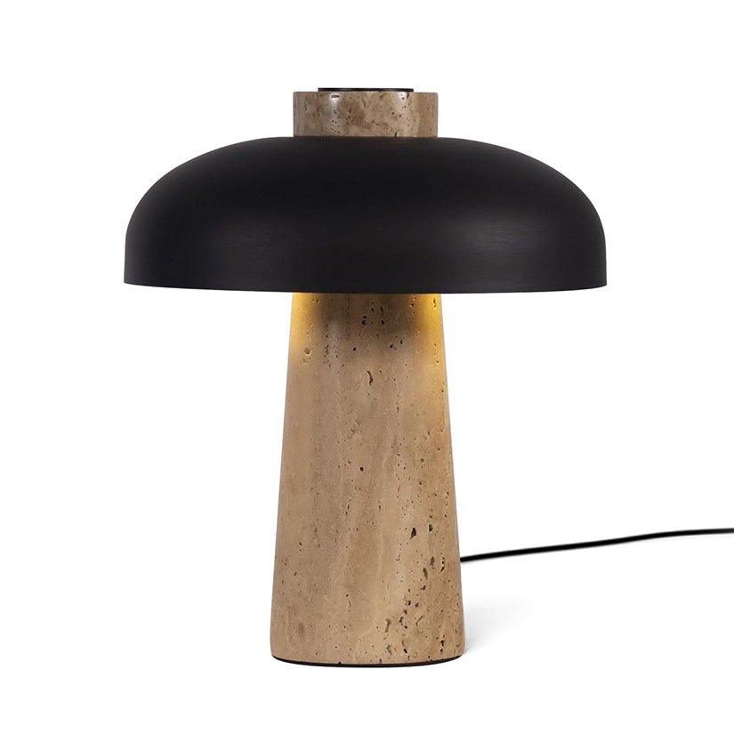 Lampe à poser moderne Jokum en Travertin jaune et noir
