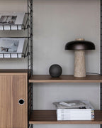 Lampe à poser moderne Jokum en Travertin jaune et bronze