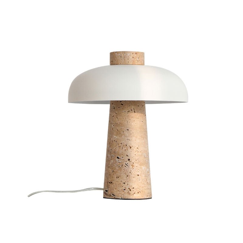 Lampe à poser moderne Jokum en Travertin jaune et blanc