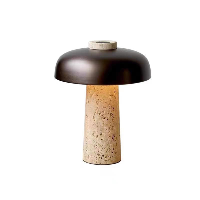 Lampe à poser moderne Jokum en Travertin jaune et blanc