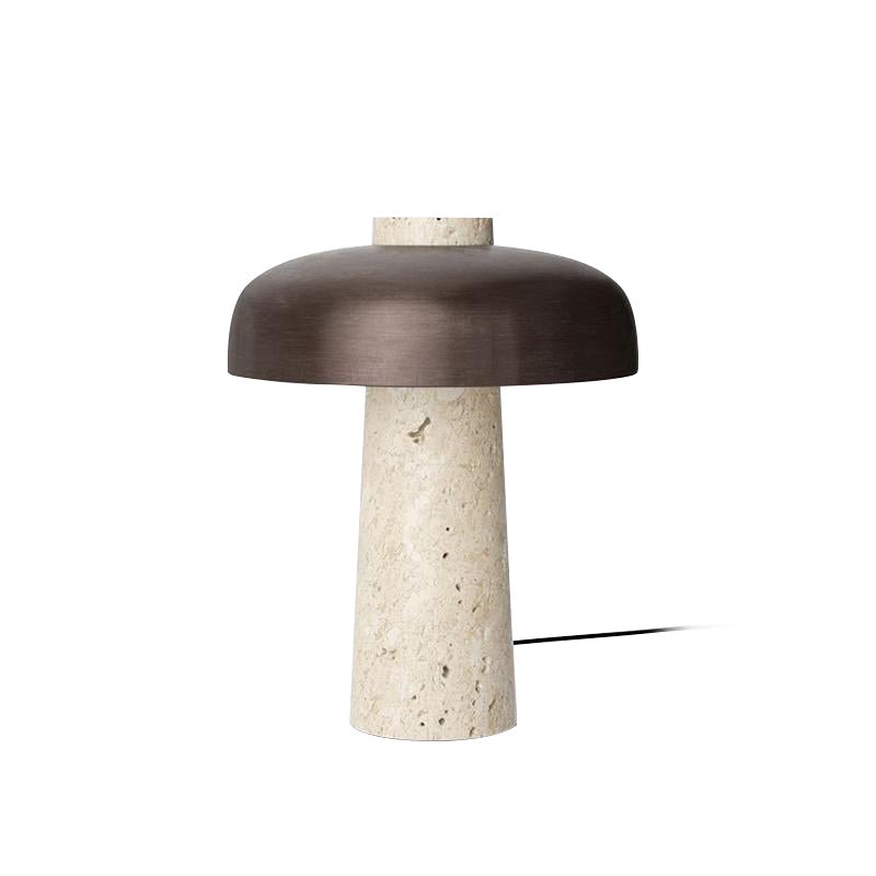 Lampe à poser moderne Jokum en Travertin jaune et bronze