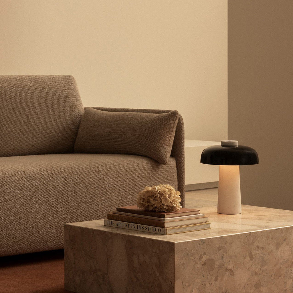 Lampe à poser moderne Jokum en Travertin jaune et noir