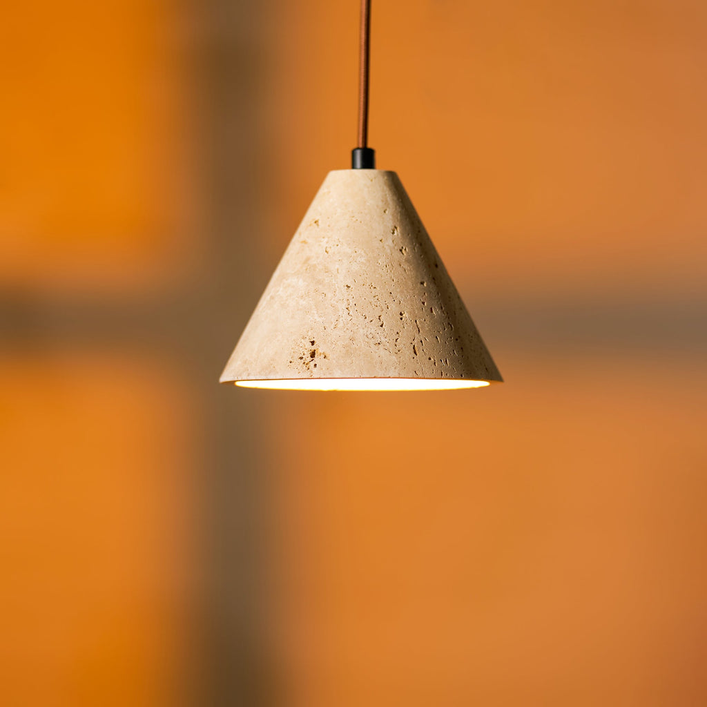 Suspension moderne Erland en Travertin jaune