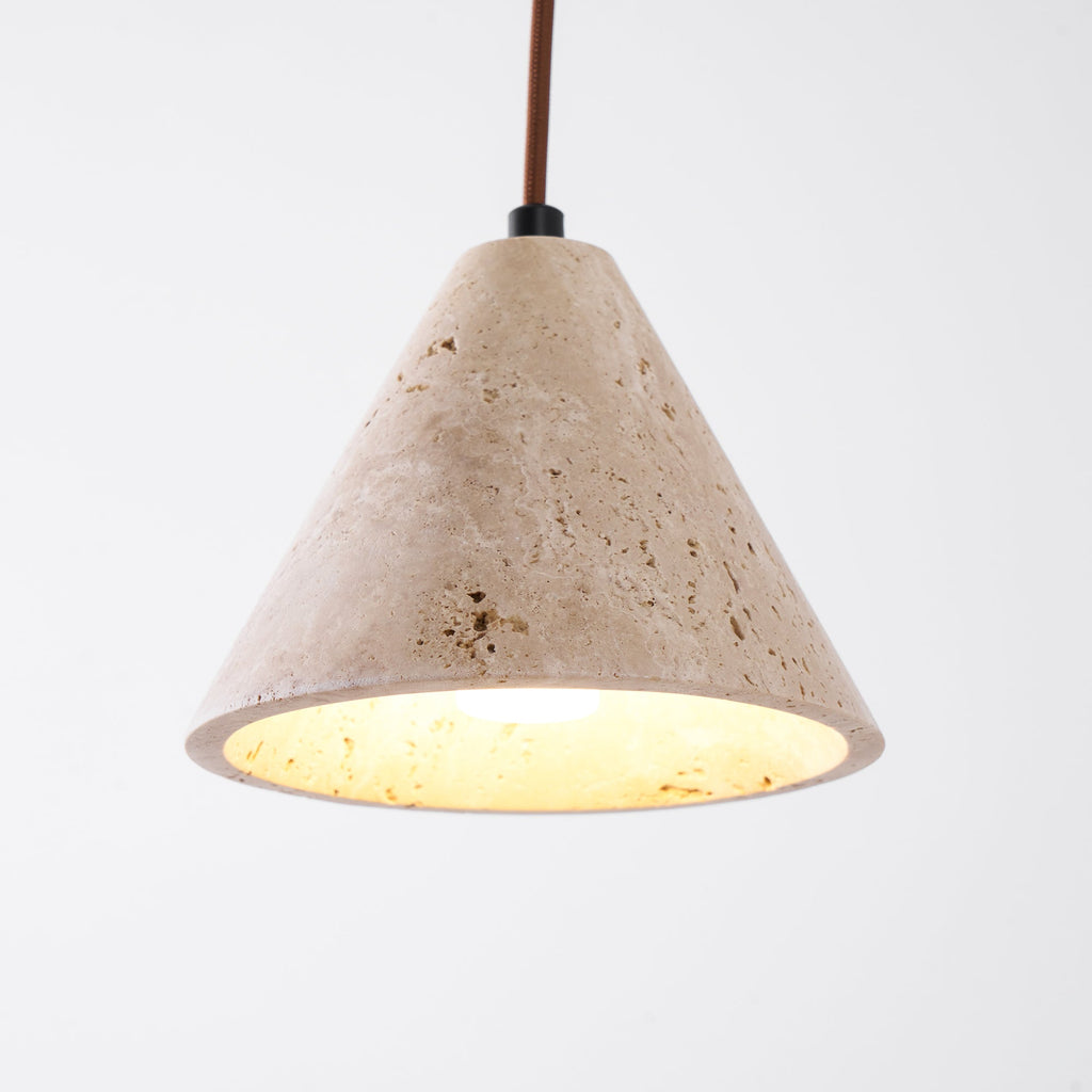 Suspension moderne Erland en Noir travertin