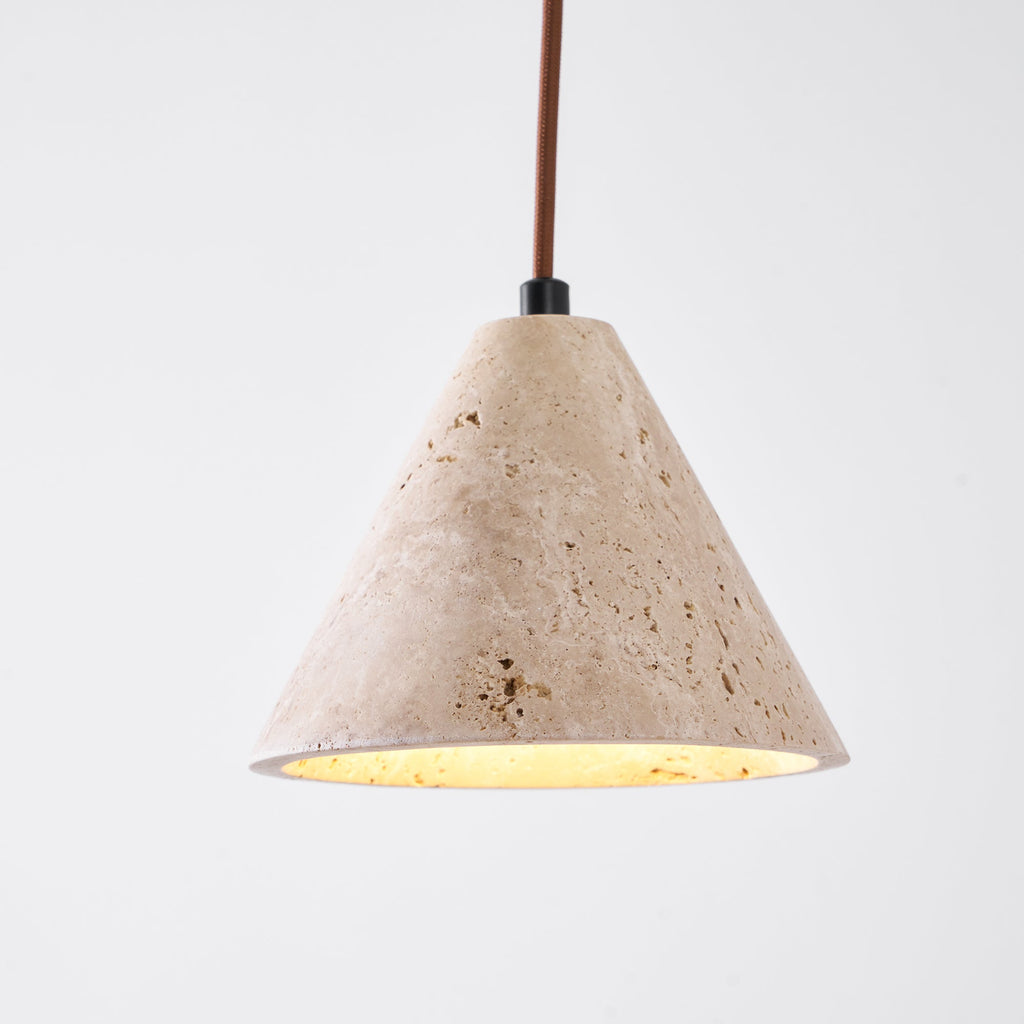Suspension moderne Erland en Noir travertin