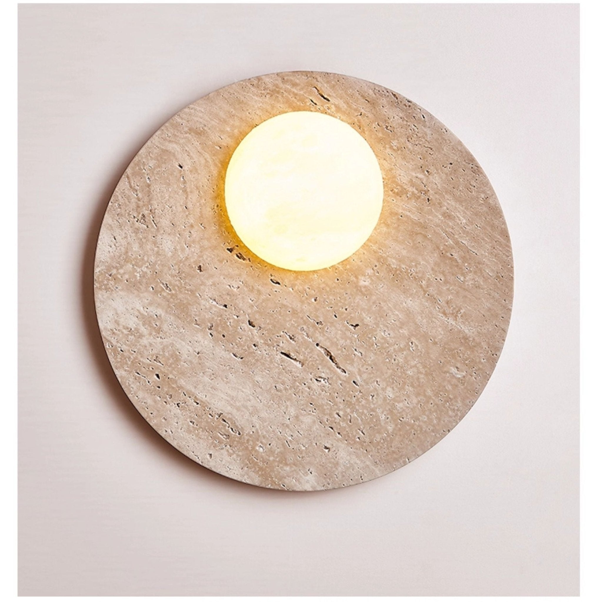 Applique murale moderne Alvid en Travertin jaune et blanc