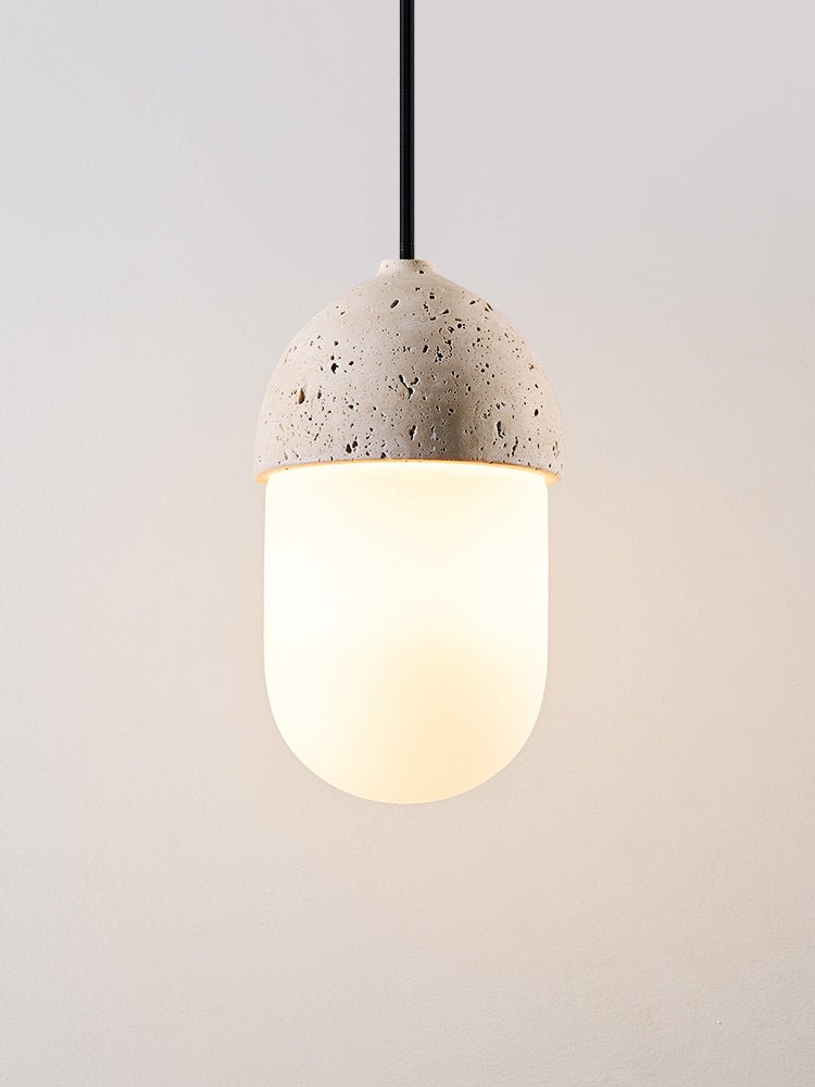 Suspension moderne Ainamo en Travertin jaune et blanc
