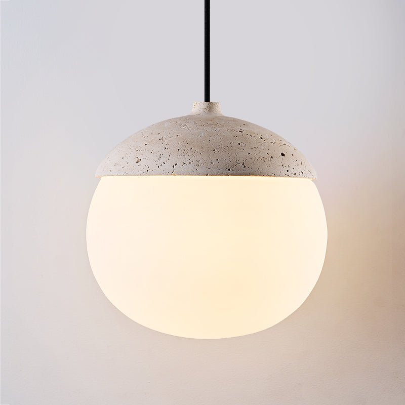 Suspension moderne Ainamo en Travertin jaune et blanc