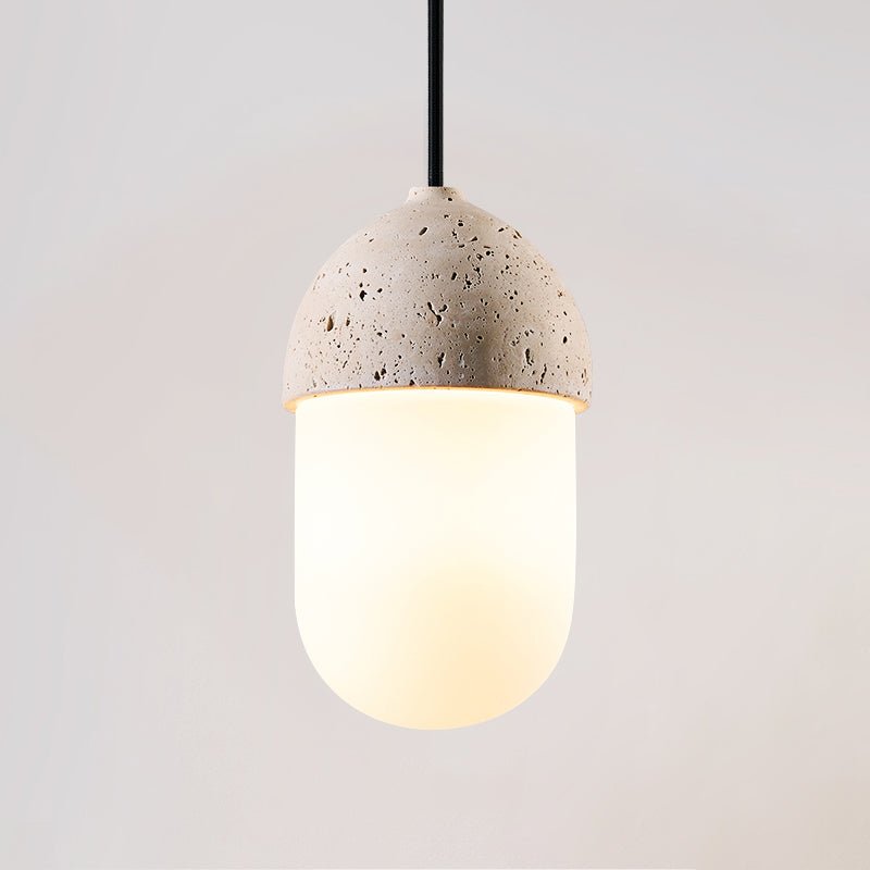 Suspension moderne Ainamo en Travertin jaune et blanc
