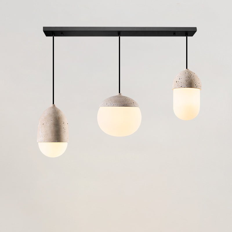 Suspension moderne Ainamo en Travertin jaune et blanc
