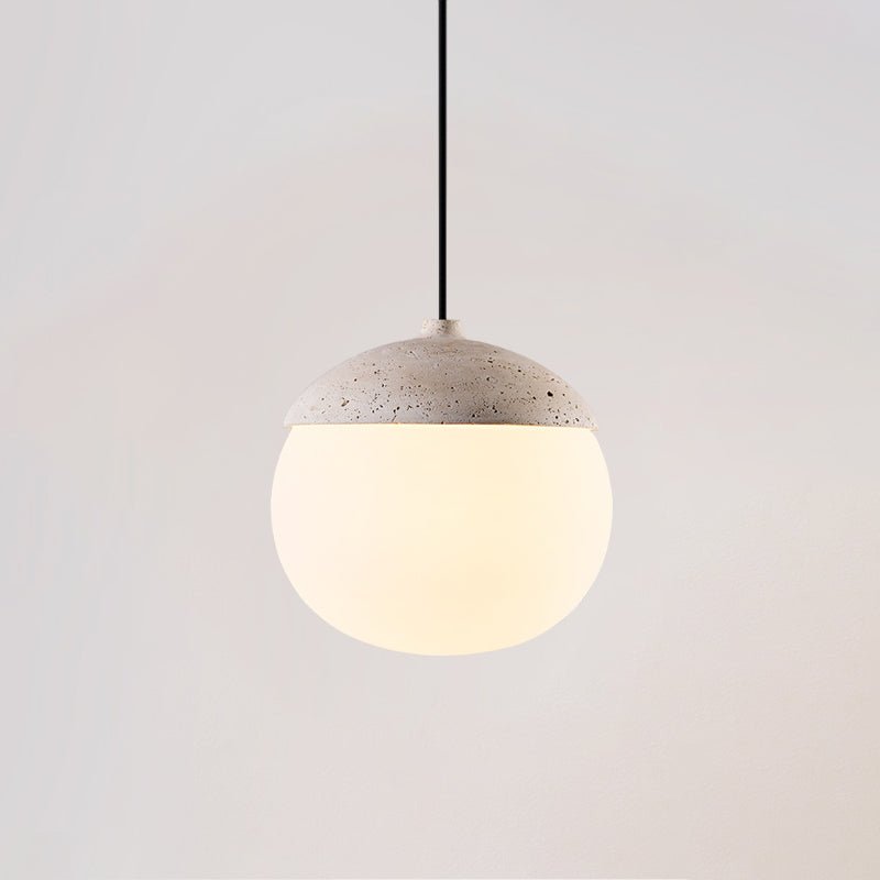 Suspension moderne Ainamo en Travertin jaune et blanc