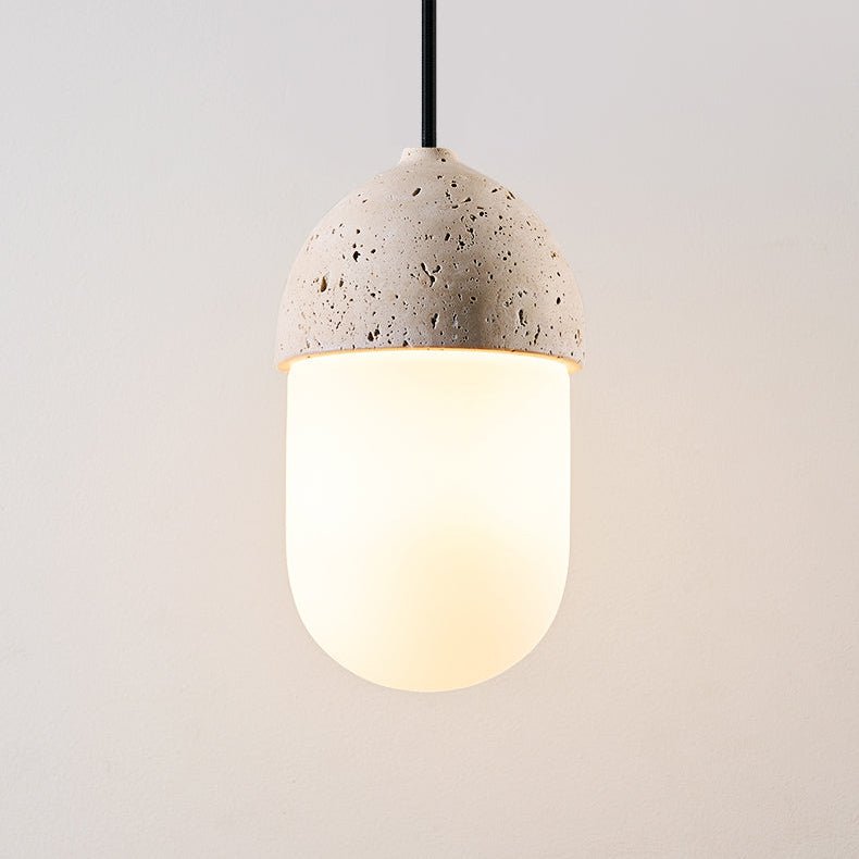 Suspension moderne Ainamo en Travertin jaune et blanc