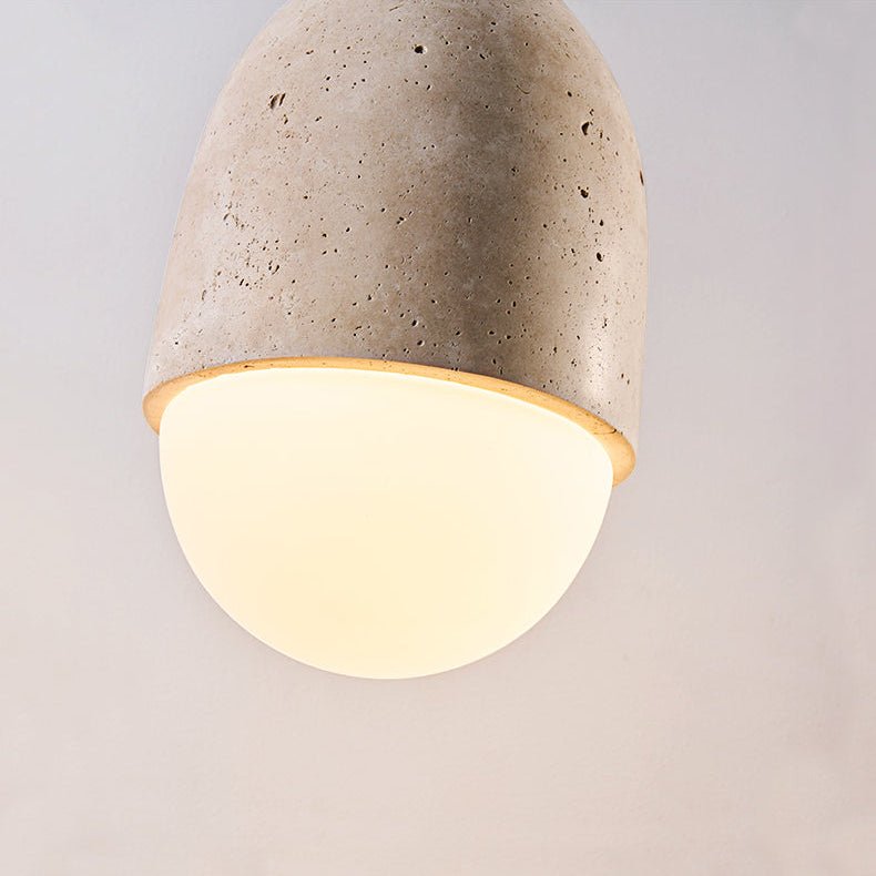 Suspension moderne Ainamo en Travertin jaune et blanc