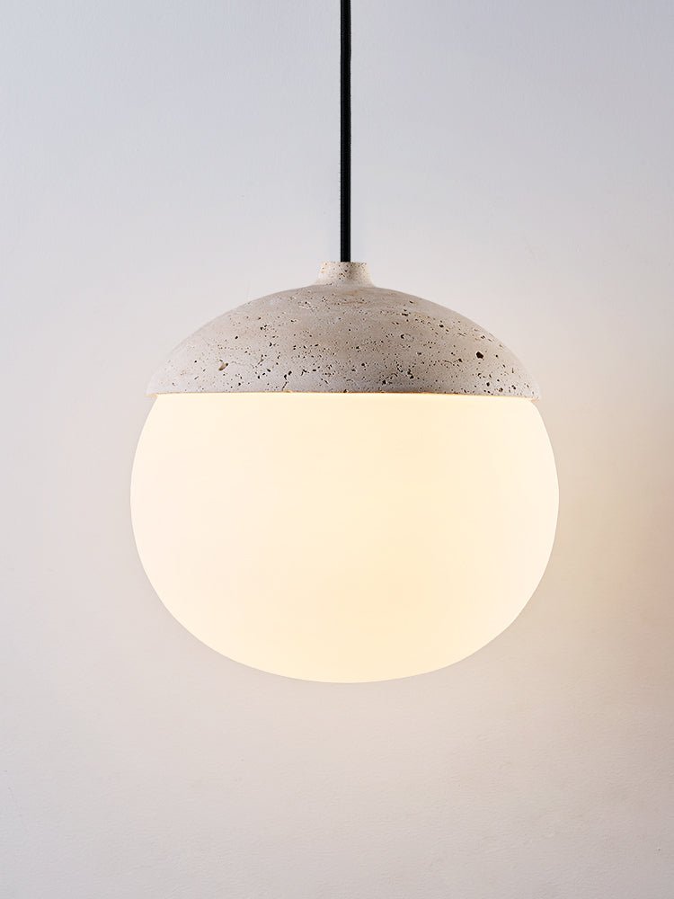 Suspension moderne Ainamo en Travertin jaune et blanc