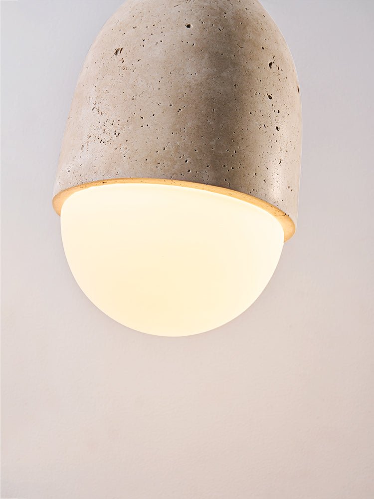 Suspension moderne Ainamo en Travertin jaune et blanc