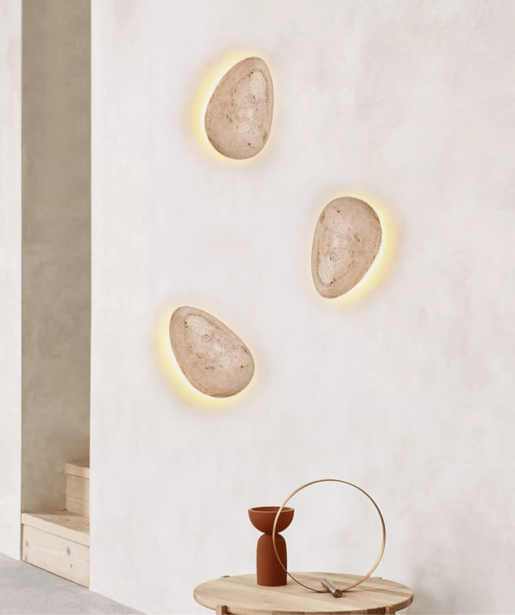 Applique murale moderne Ingimar en Travertin jaune