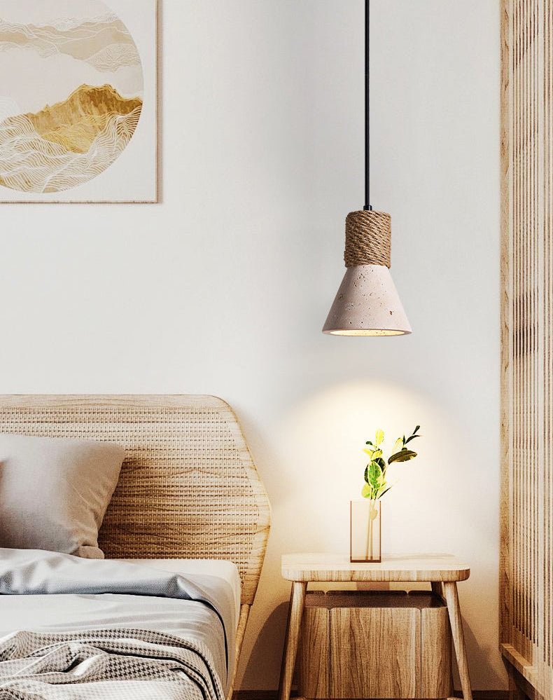 Suspension moderne Fletcher en Travertin jaune