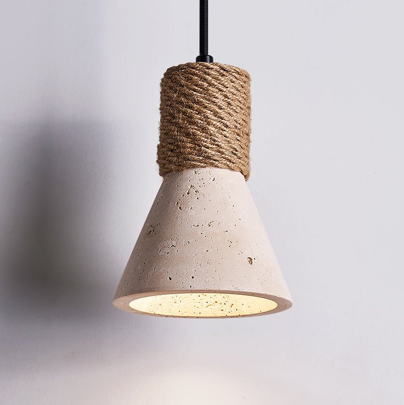 Suspension moderne Fletcher en Travertin jaune