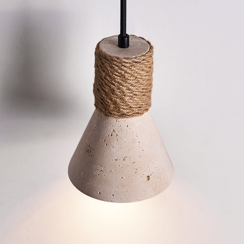 Suspension moderne Fletcher en Travertin jaune
