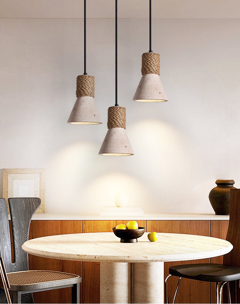 Suspension moderne Fletcher en Travertin jaune