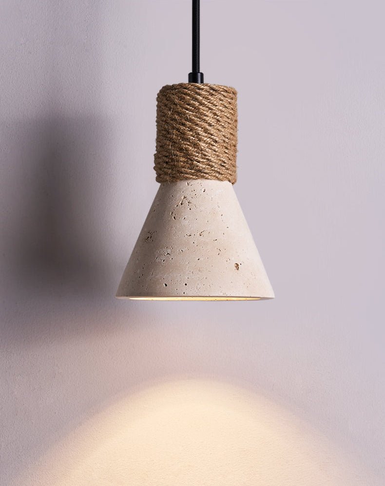 Suspension moderne Fletcher en Travertin jaune