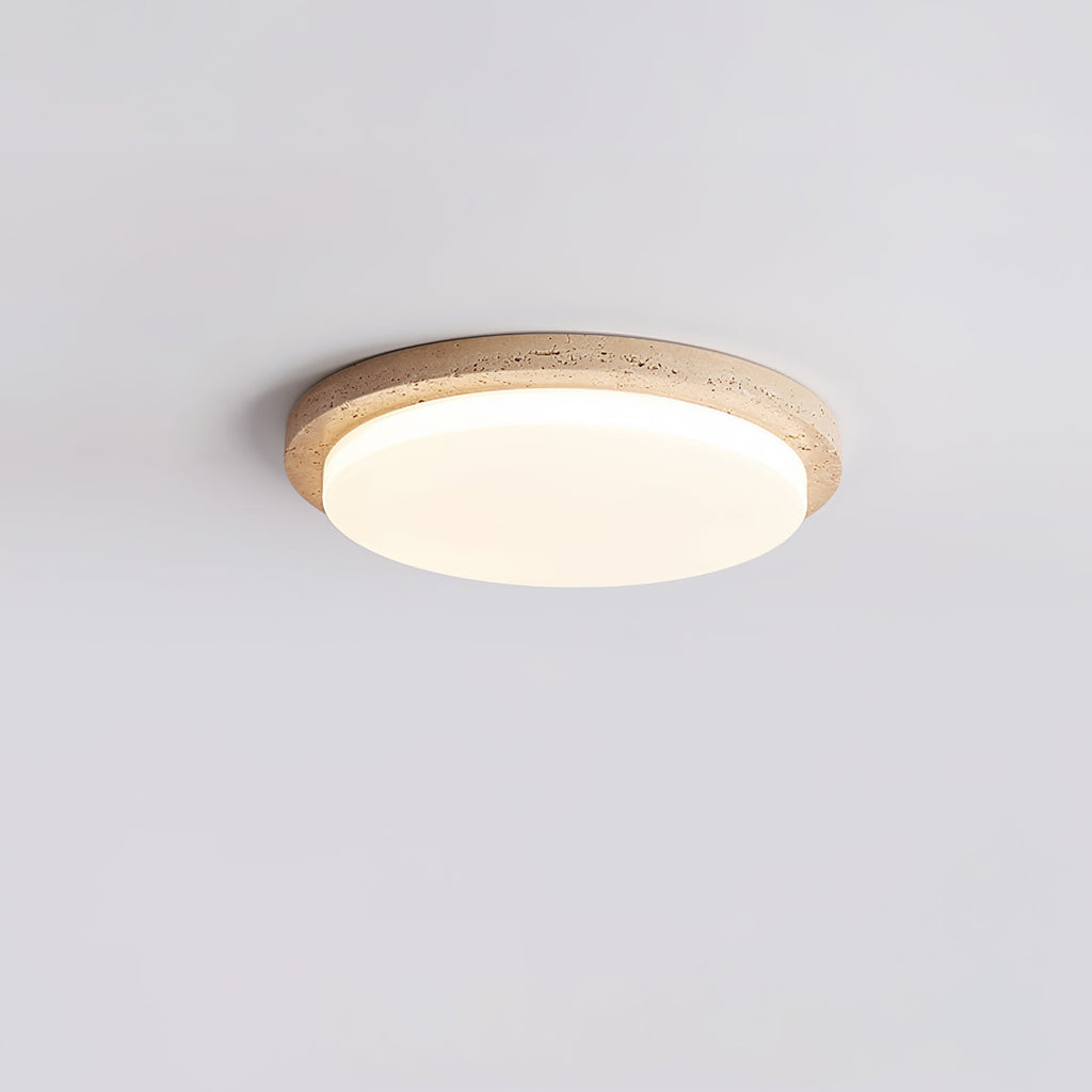 Plafonnier moderne Nidaros en Travertin jaune et blanc
