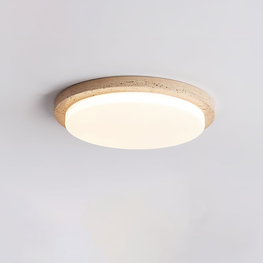 Plafonnier moderne Nidaros en Travertin jaune et blanc
