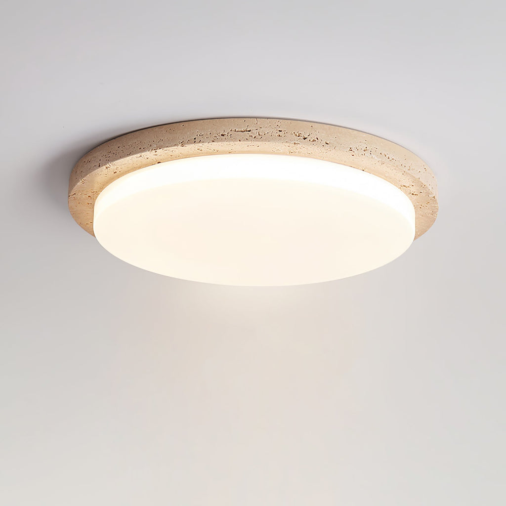 Plafonnier moderne Nidaros en Travertin jaune et blanc