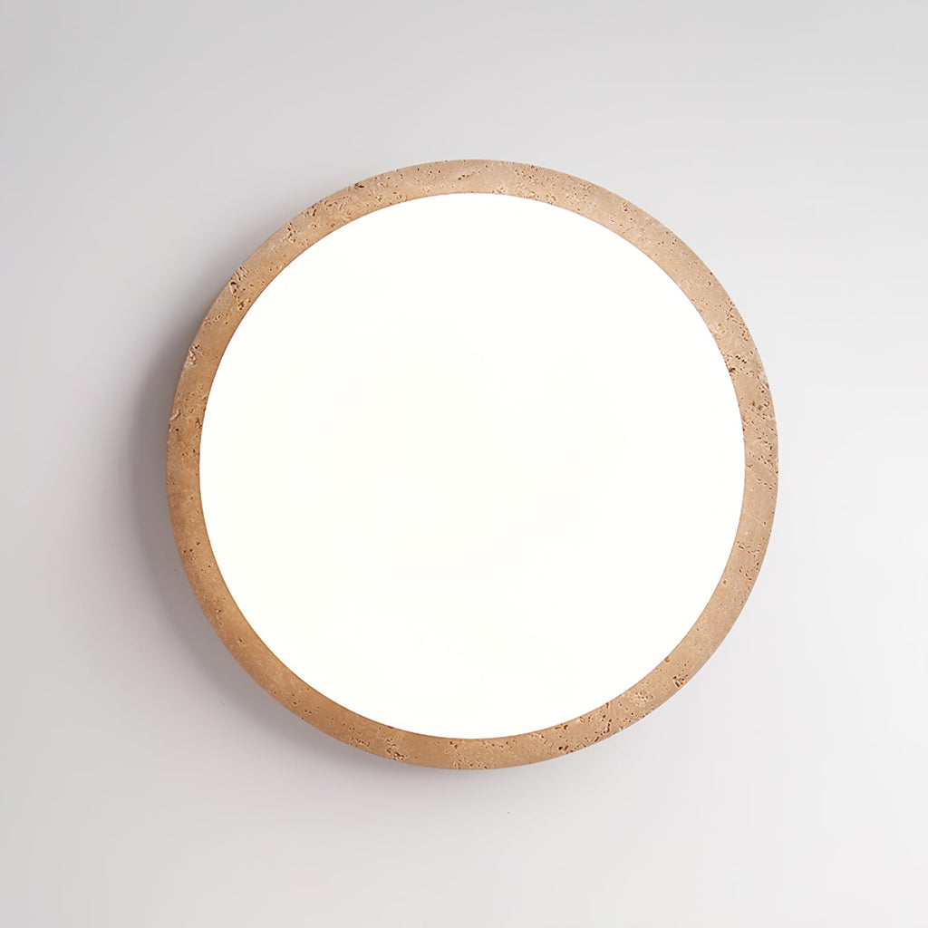 Plafonnier moderne Nidaros en Travertin jaune et blanc