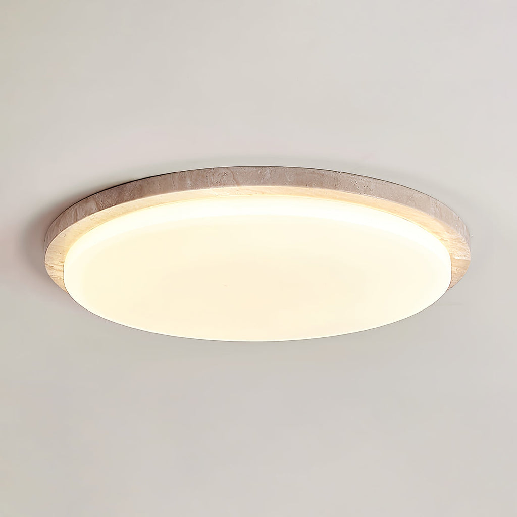 Plafonnier moderne Nidaros en Travertin jaune et blanc