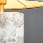Lampe à poser moderne Nidaros en Vert marbre et blanc abat-jour