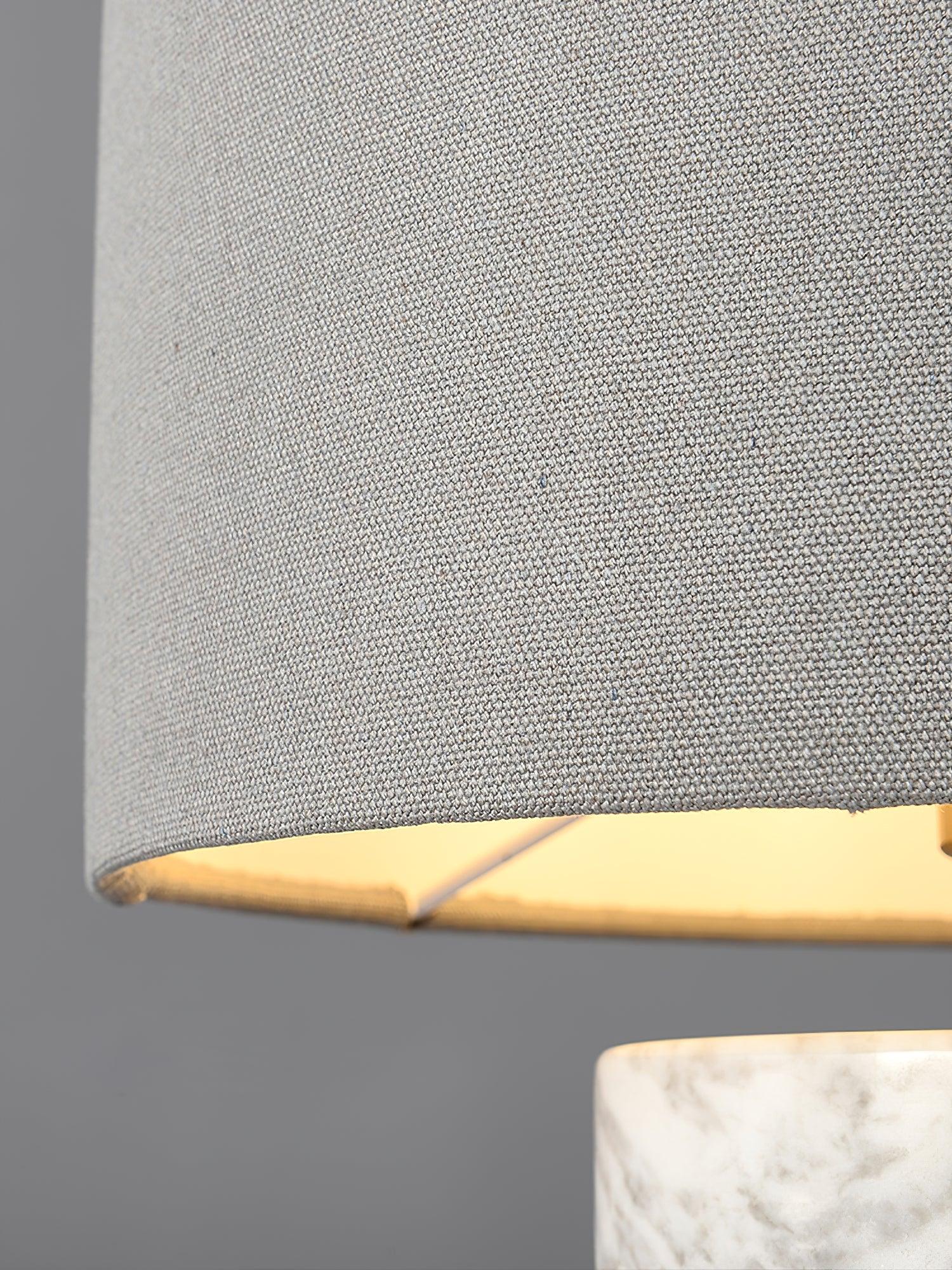 Lampe à poser moderne Nidaros en Vert marbre et blanc abat-jour