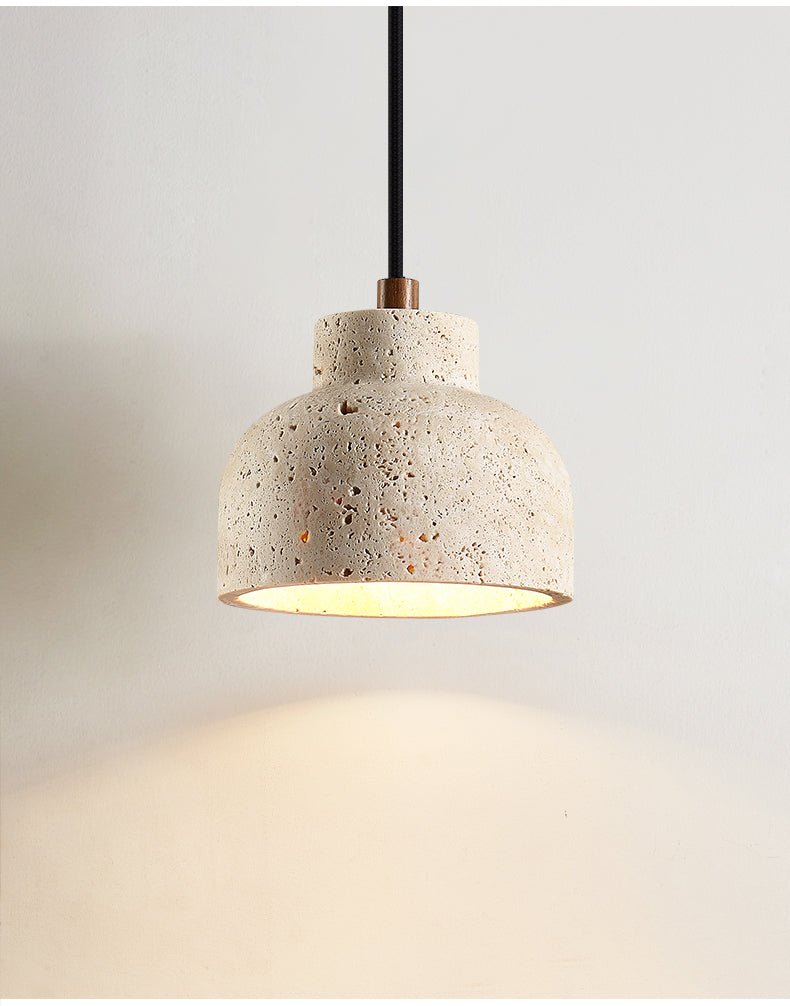 Suspension moderne Birch en Travertin jaune