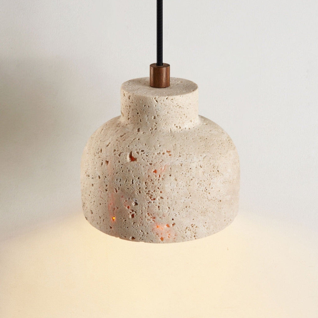 Suspension moderne Birch en Travertin jaune