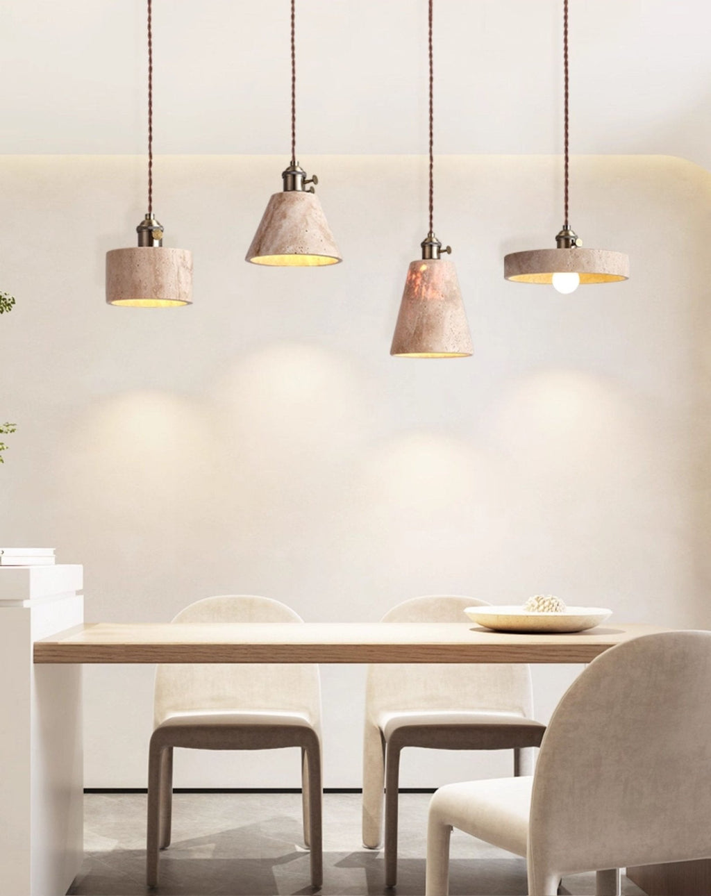 Suspension moderne Zed en Travertin jaune