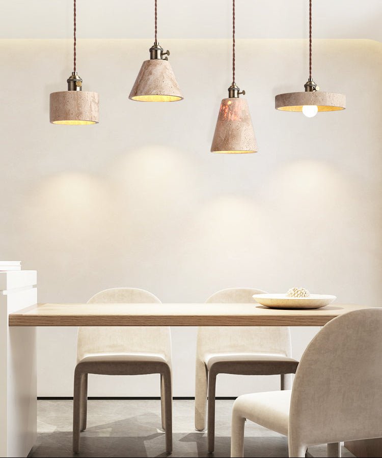 Suspension moderne Zed en Travertin jaune