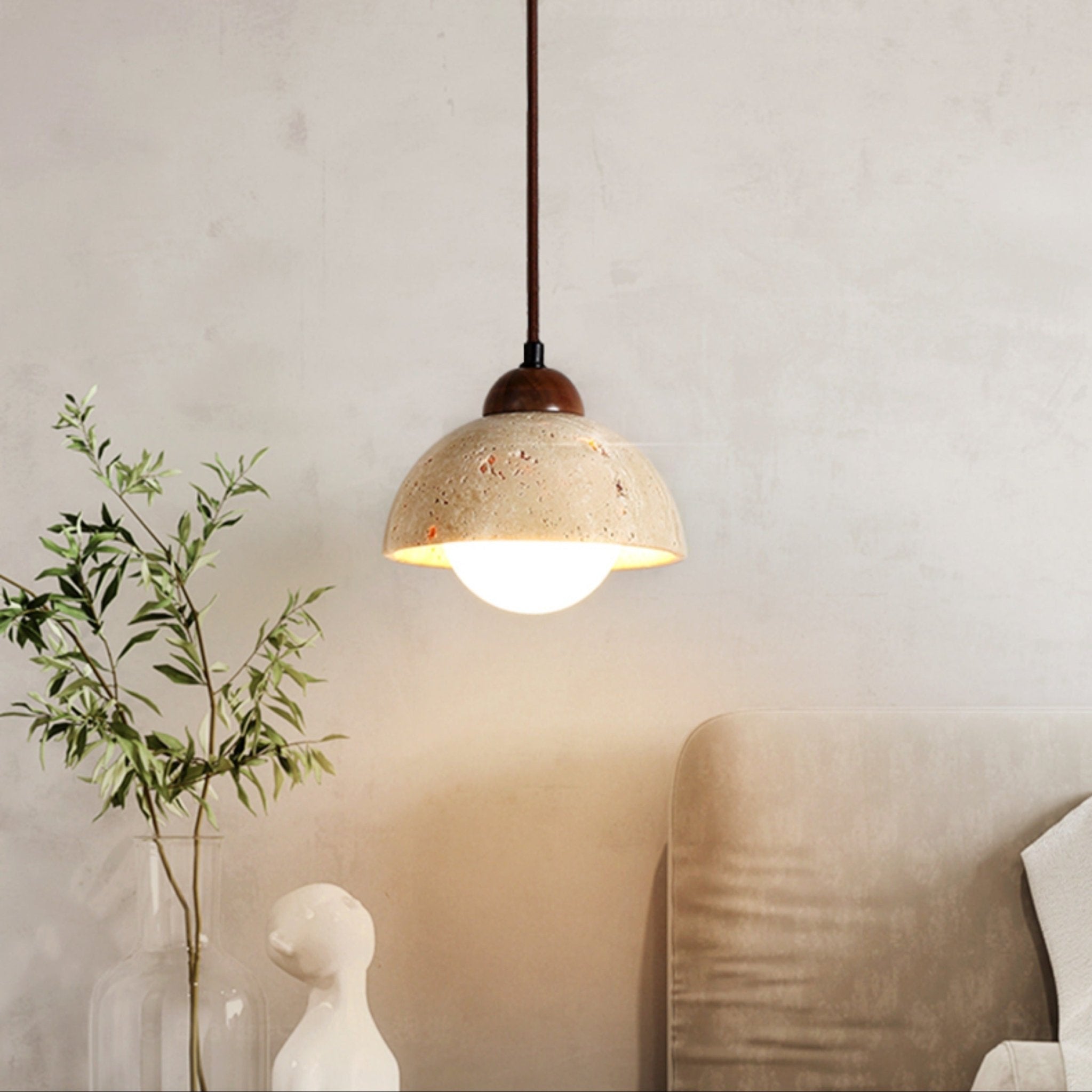Suspension moderne Behr en Travertin jaune