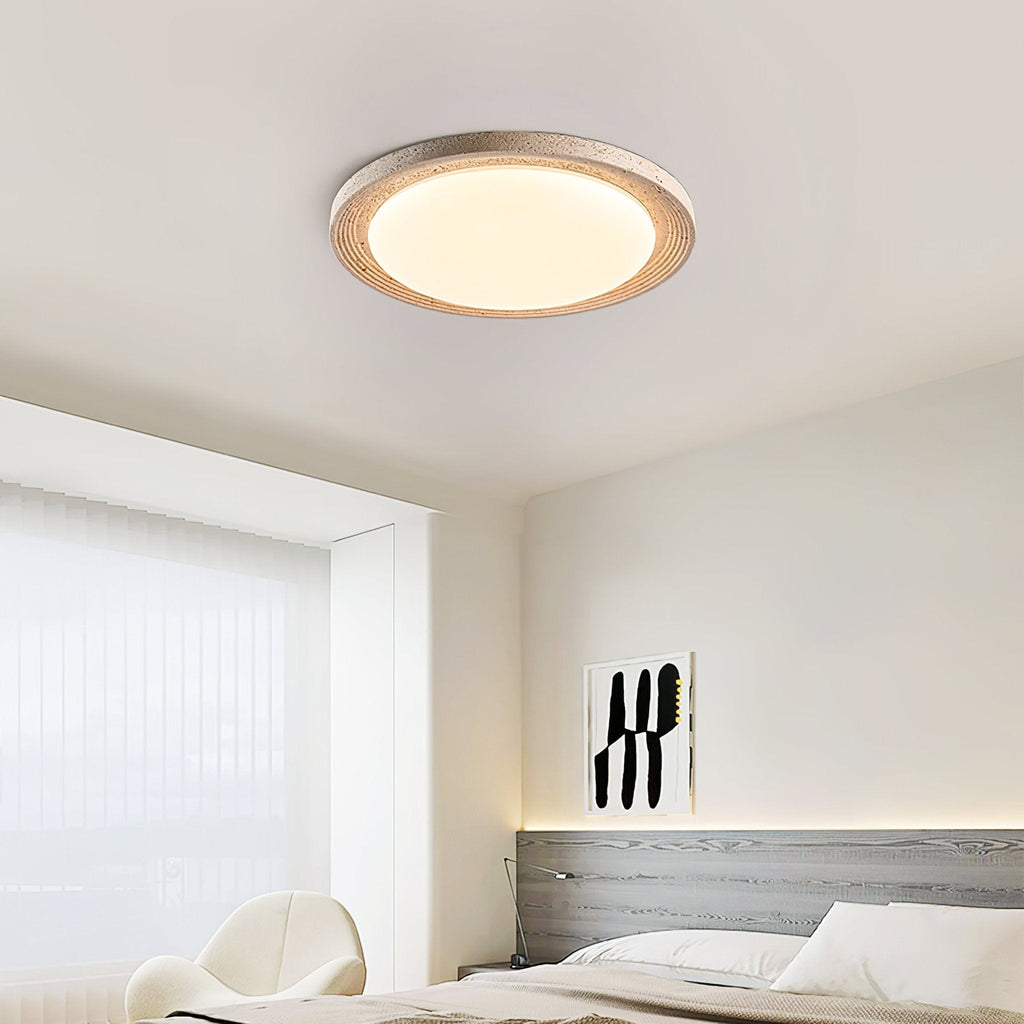 Plafonnier moderne Nero en Travertin jaune et blanc