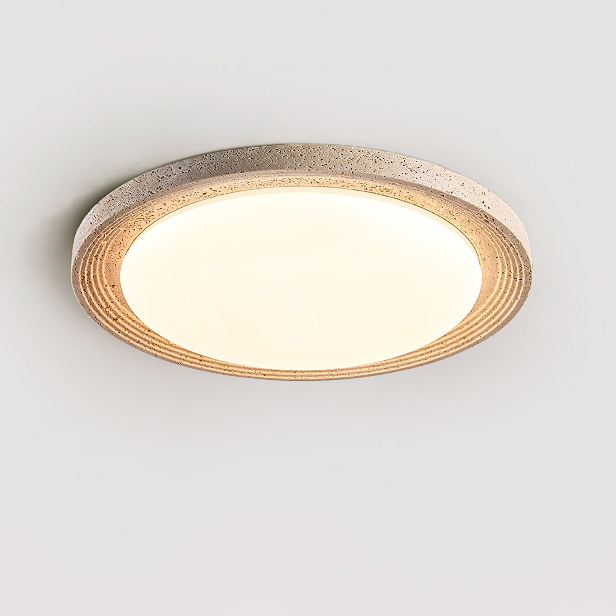 Plafonnier moderne Nero en Travertin jaune et blanc