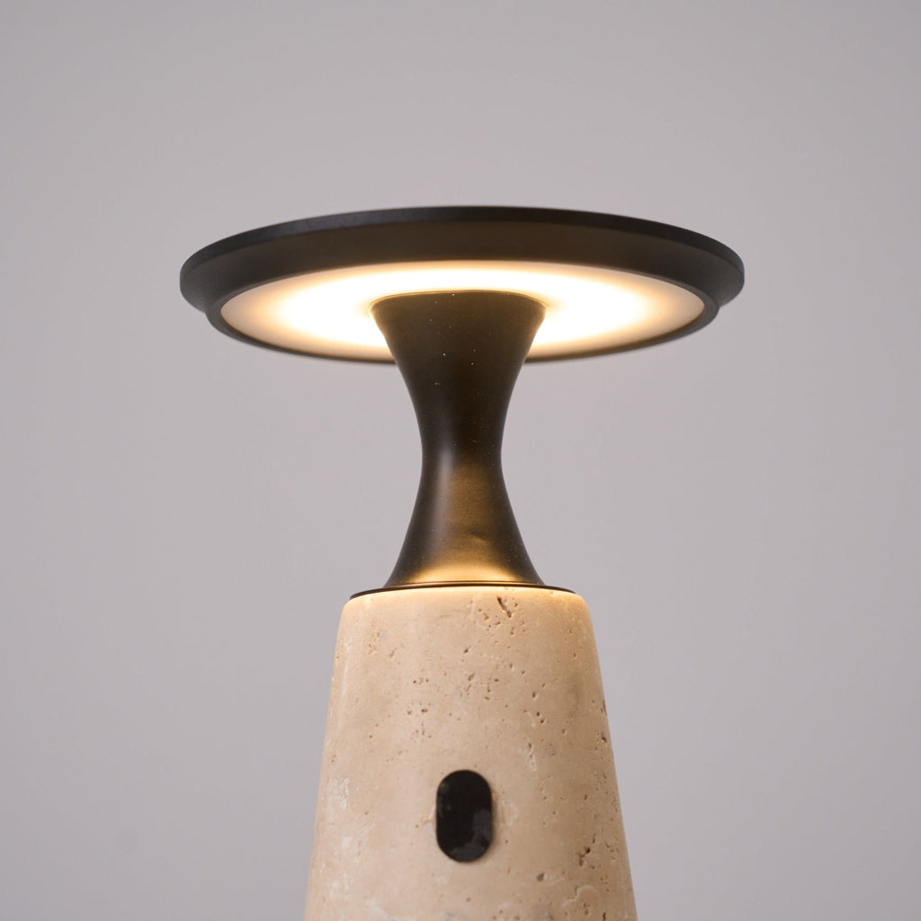 Lampe à poser moderne Toralv en Travertin jaune et noir