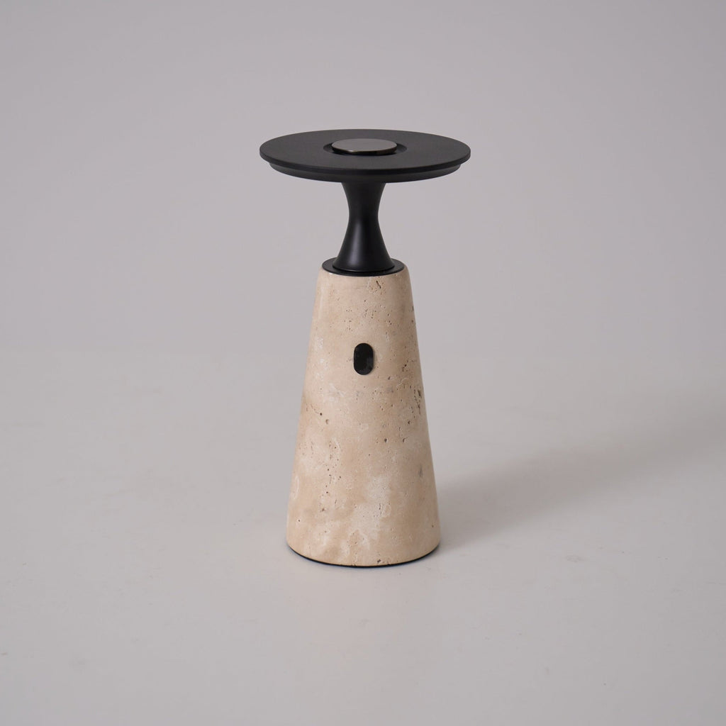 Lampe à poser moderne Toralv en Travertin jaune et noir