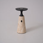 Lampe à poser moderne Toralv en Travertin jaune et noir