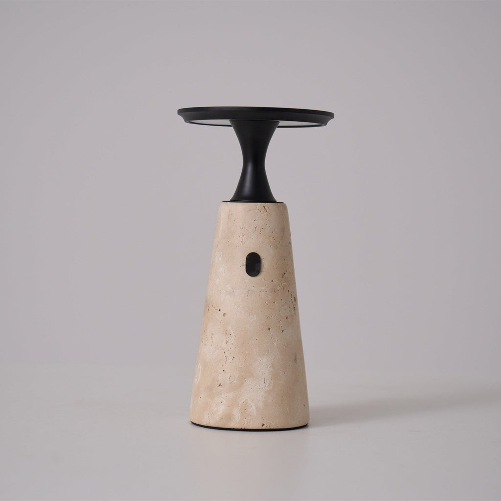 Lampe à poser moderne Toralv en Travertin jaune et noir
