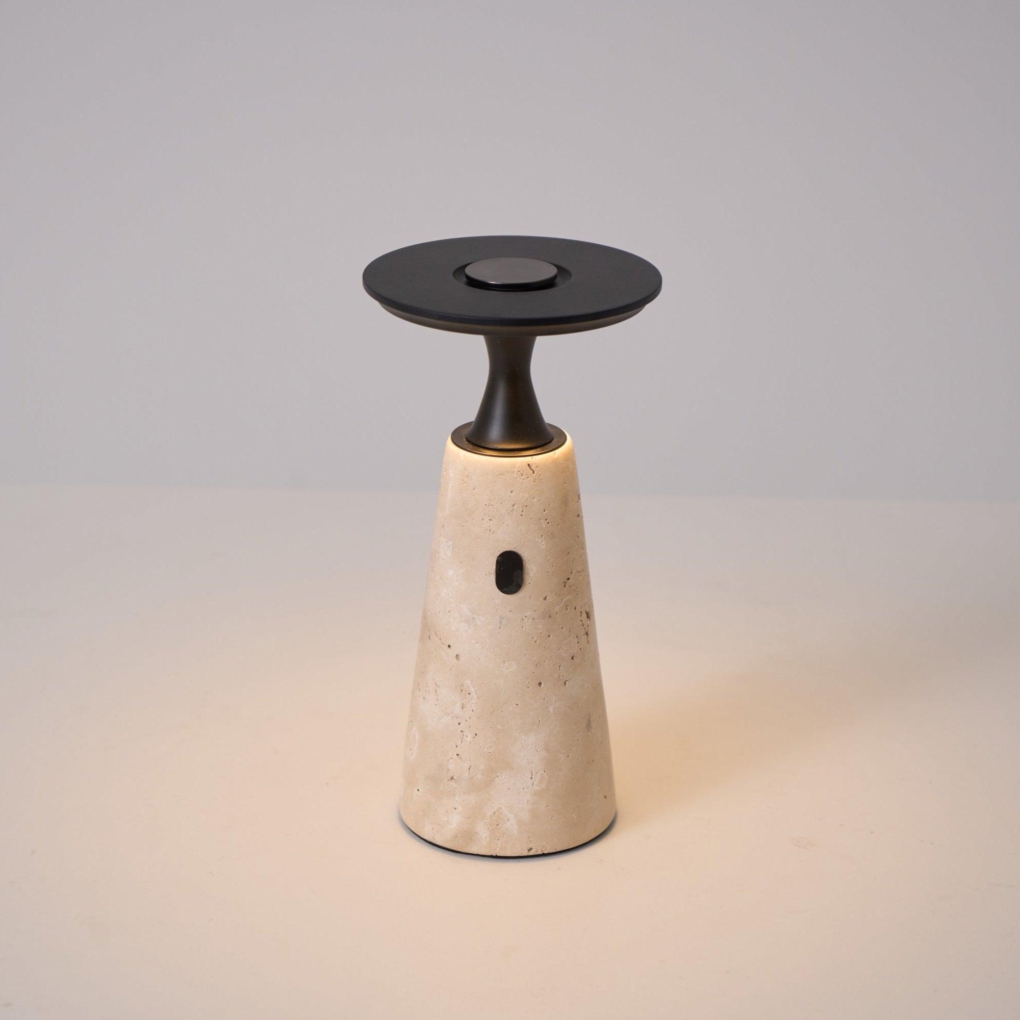 Lampe à poser moderne Toralv en Travertin jaune et noir