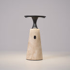 Lampe à poser moderne Toralv en Travertin jaune et noir