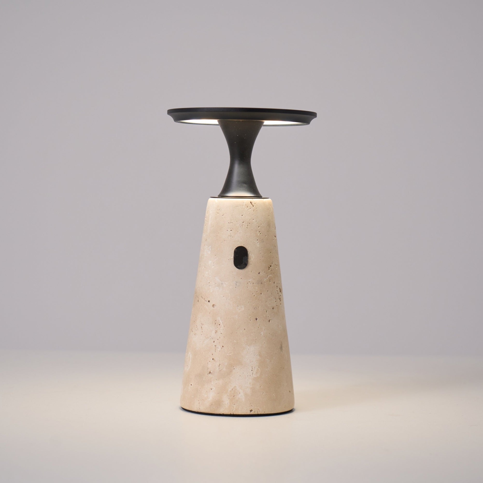 Lampe à poser moderne Toralv en Travertin jaune et noir
