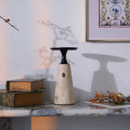 Lampe à poser moderne Toralv en Travertin jaune et noir