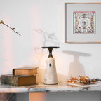 Lampe à poser moderne Toralv en Travertin jaune et noir